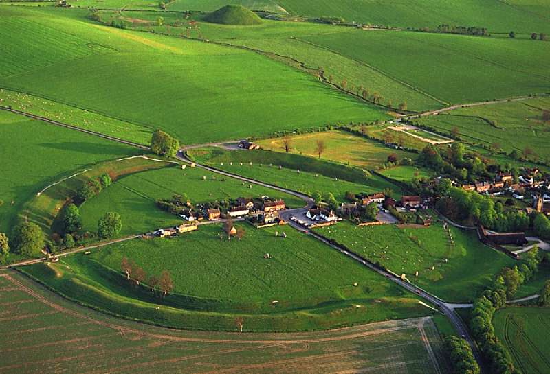 Arial view of Avebury